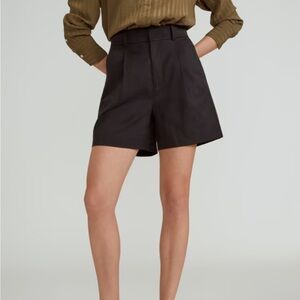 Everlane Tencel Way High Drape Shorts, Black 8